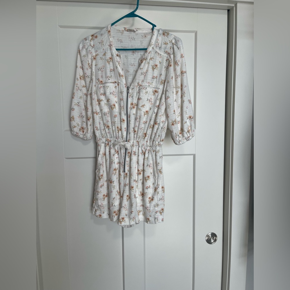 Floral White Romper